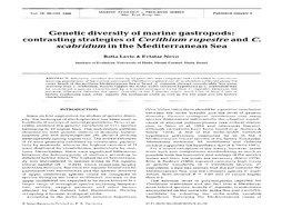 Genetic Diversity of Marine Gastropods: Contrasting Strategies of Cerithium Rupestre and C