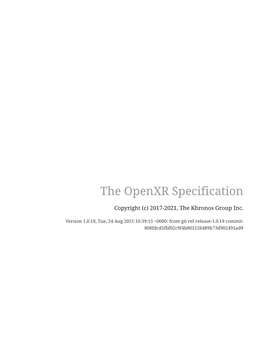 The Openxr Specification