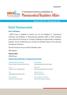 Pharmaceutical Regulatory Affairs