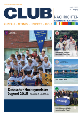 HOCKEY Deutscher Hockeymeister Jugend 2018 - Knaben a Und WJA