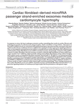 Cardiac Fibroblast–Derived Microrna Passenger Strand-Enriched