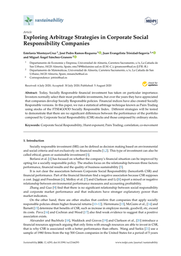 Exploring Arbitrage Strategies in Corporate Social Responsibility Companies