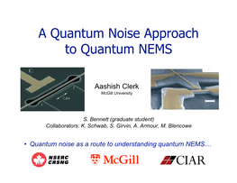 A Quantum Noise Approach to Quantum NEMS