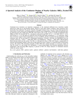 A Spectral Analysis of the Centimeter Regime of Nearby Galaxies: Rrls, Excited OH, and NH3 Brian A