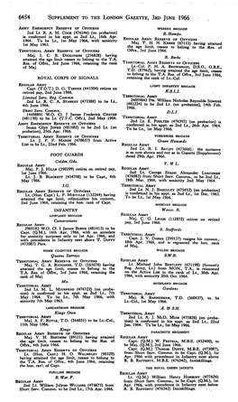 6454 Supplement to the London Gazette, 3Rd June 1966