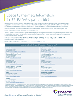 Specialty Pharmacy Information for ERLEADA