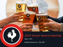 2019 Annual General Meeting May 9, 2019
