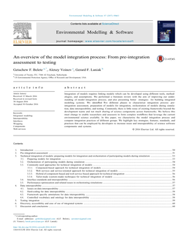 An Overview of the Model Integration Process: from Pre-Integration Assessment to Testing