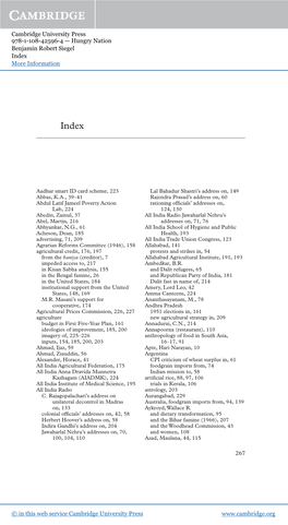 Hungry Nation Benjamin Robert Siegel Index More Information Www