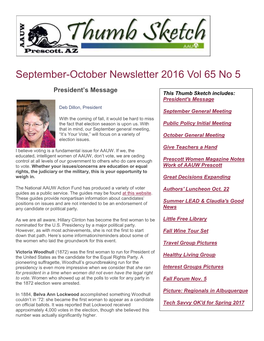 September-October Newsletter 2016 Vol 65 No 5