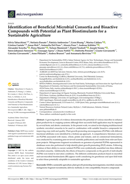 Identification of Beneficial Microbial Consortia and Bioactive