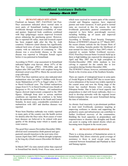 Somaliland Assistance Bulletin January—March 2007
