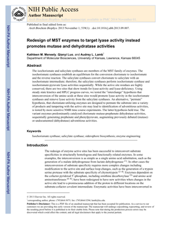 NIH Public Access Author Manuscript Arch Biochem Biophys