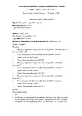 Supplementary Budget Estimates 2011-12