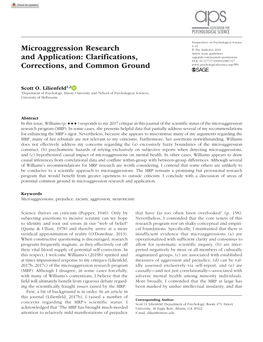 Microaggression Research and Application