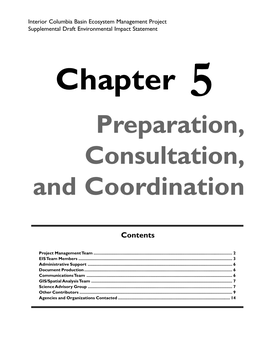 Chapter 5 Preparation, Consultation, and Coordination