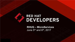 Microservices June 5Th and 6Th, 2017