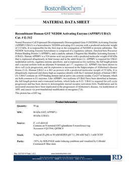 Material Data Sheet