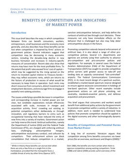 Benefits of Competition and Indicators of Market Power