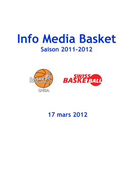 Info Media Basket Saison 2011-2012