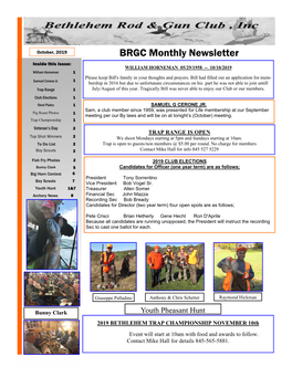 BRGC Newsletter October 2019