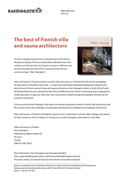 The Best of Finnish Villa and Sauna Architecture