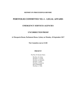 Portfolio Committee No. 4 – Legal Affairs