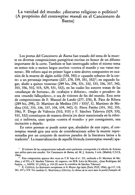 Discurso Religioso O Político? ( a Propósito Del "Contemptus Mundi