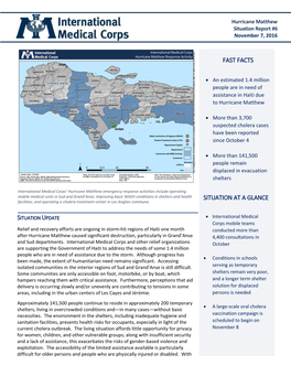 Hurricane Matthew External Situation Report 6