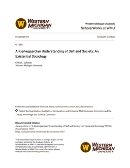 A Kierkegaardian Understanding of Self and Society: an Existential Sociology