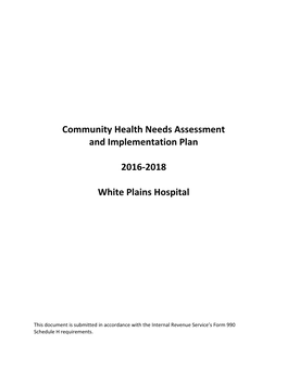 Community Health Needs Assessment and Implementation Plan