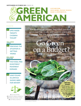 GREEN AMERICAN GREENAMERICA.ORG in COOPERATION the Big Picture: Green America's Mission Is to Harness Economic Power for a Just and Sustainable Society