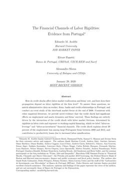 The Financial Channels of Labor Rigidities: Evidence from Portugal∗