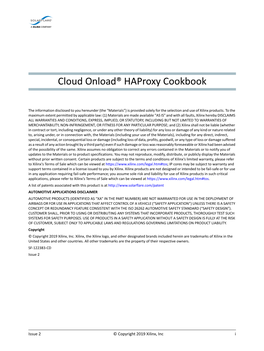 Cloud Onload Haproxy Cookbook