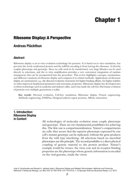 Chapter 1 Ribosome Display