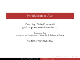 Introduction to Ajax