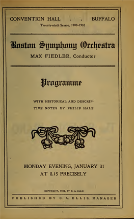 Boston Symphony Orchestra Concert Programs, Season 29,1909-1910, Trip