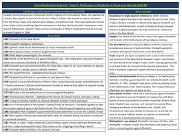 Topic 2- Challenges to Elizabeth at Home and Abroad 1569-88