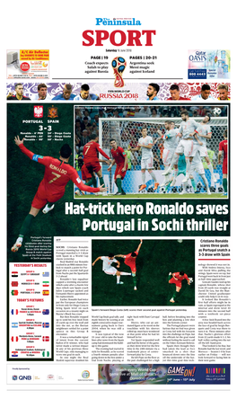 Hat-Trick Hero Ronaldo Saves Portugal in Sochi Thriller