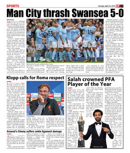 Man City Thrash Swansea