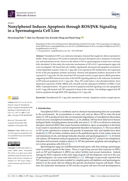 Nonylphenol Induces Apoptosis Through ROS/JNK Signaling in a Spermatogonia Cell Line