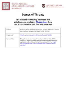 Games of Threats