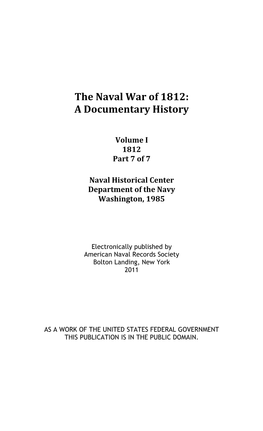 The Naval War of 1812, Volume 1, Index