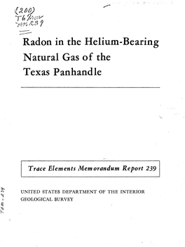 Radon in the Helium-Bearing Natural Gas of the Texas Panhandle