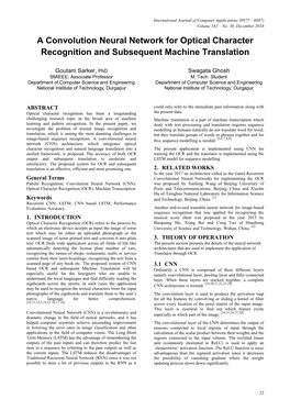 A Convolution Neural Network for Optical Character Recognition and Subsequent Machine Translation