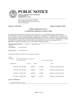 PUBLIC NOTICE FEDERAL COMMUNICATIONS COMMISSION 445 12Th STREET S.W