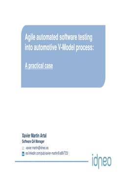 Agile Automated Software Testing Into Automotive V-Model Process
