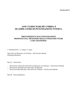 Asse Viario Marche-Umbria E Quadrilatero Di Penetrazione Interna