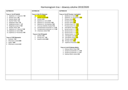 Harmonogram Tras – Dowozy Szkolne 2019/2020