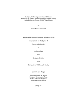 By John Martin Chenoweth a Dissertation Submitted in Partial